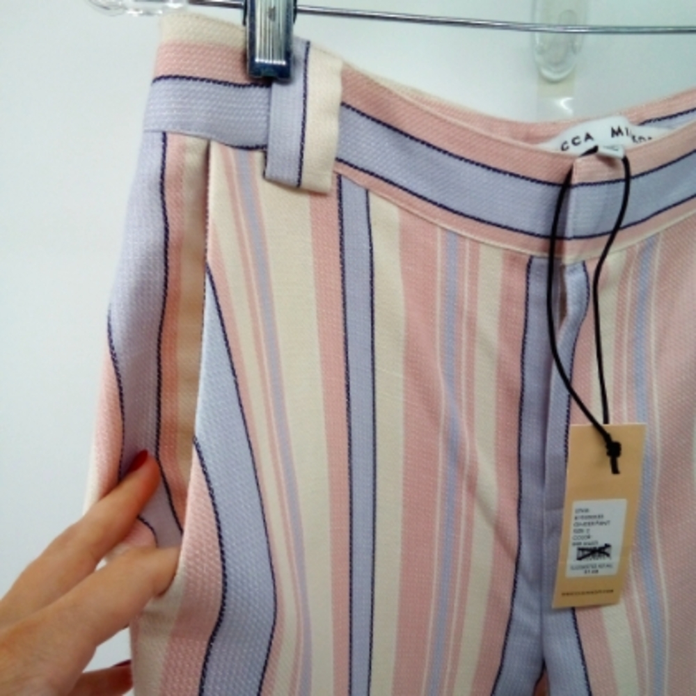 NWT $376 Rebecca Minkoff Grace Striped Double Breasted Jacket Capri Pants Suit 2 - Picture 14 of 16
